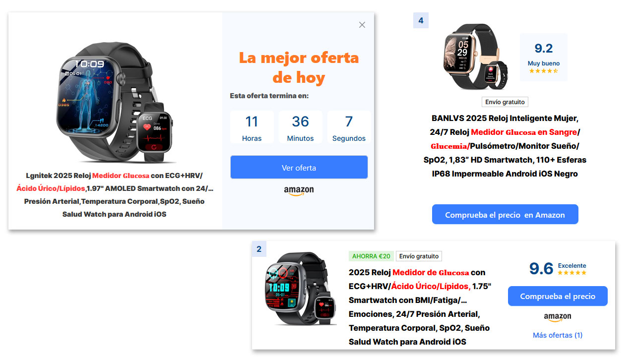 smartwatches que miden glucosa, ácido úrico y lípidos